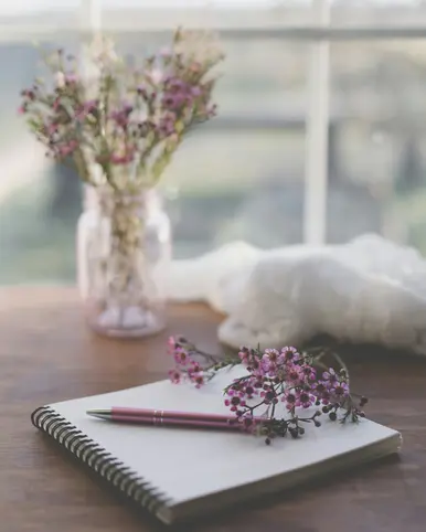 a picture of a notebook on the table