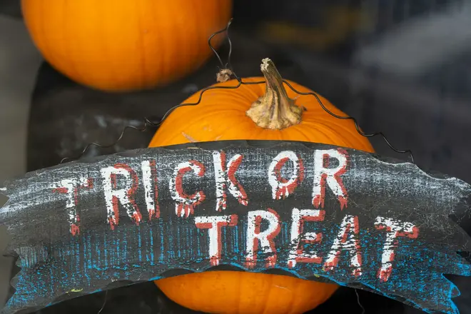 trick or treat written image