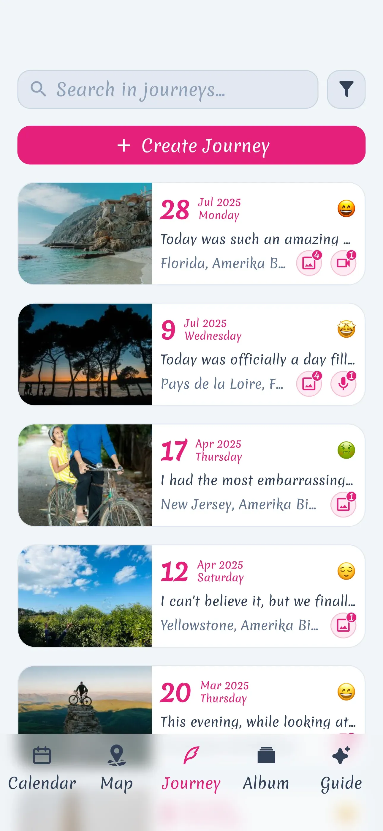 Serica app screenshot showing share or hide feature